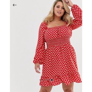 NEVER WORN! ASOS Shirred Dress w Peplum Hem in Floral